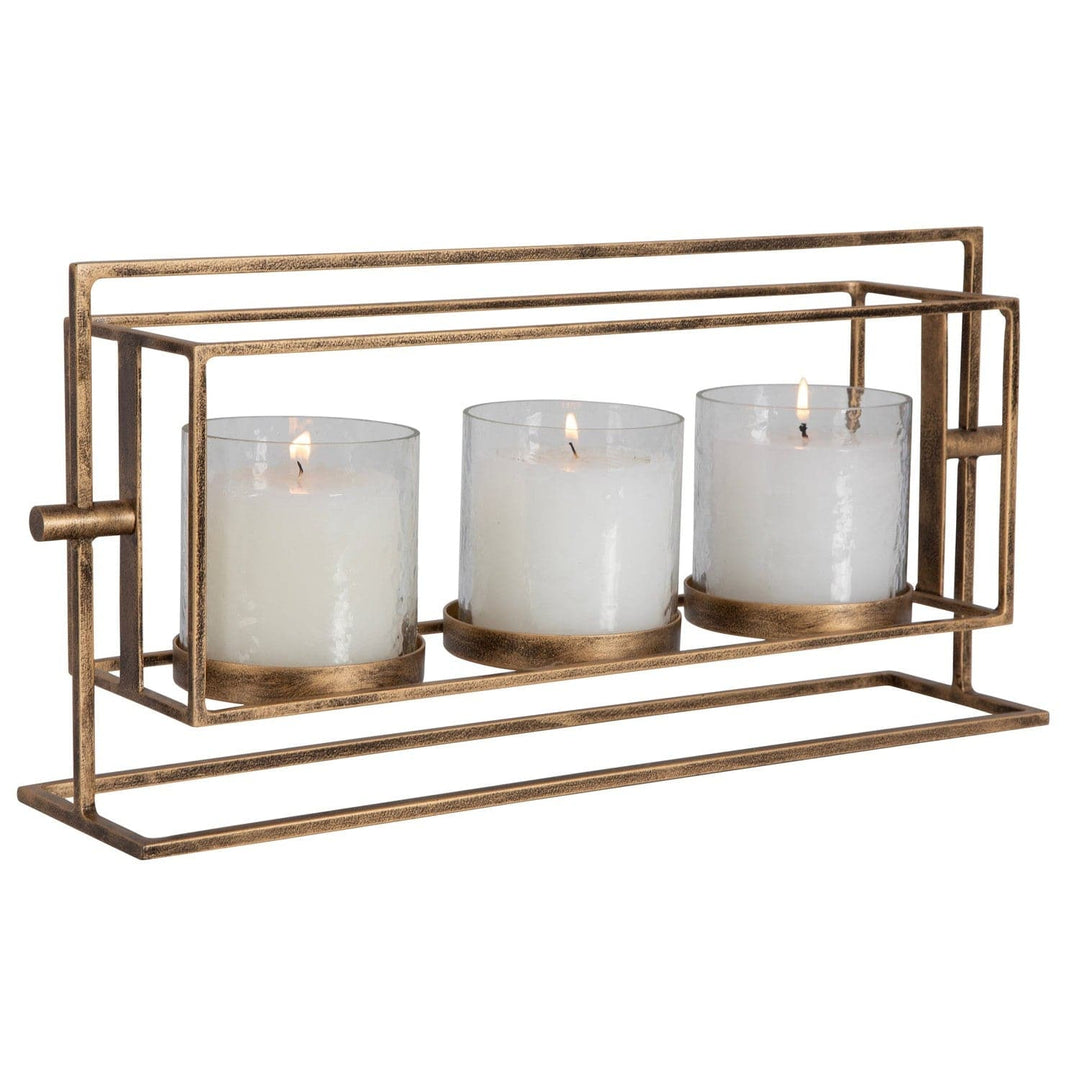 Wenman Gold Triple Candleholder-Uttermost-UTTM-18107-Candle Holders-4-France and Son