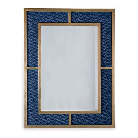 Bedford Gold Marine Blue Mirror-Port 68-MirrorsGold Mirror / Nigel Blue Fabric-12-France and Son