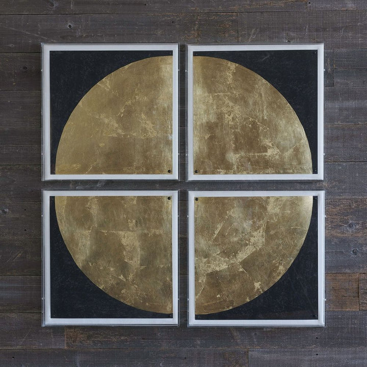 Wall Decor Gold Moon Artwork (Set of 4)
