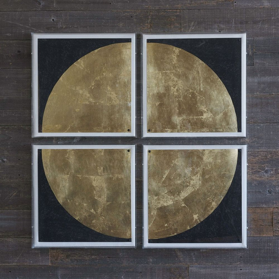 Wall Decor Gold Moon Artwork (Set of 4)