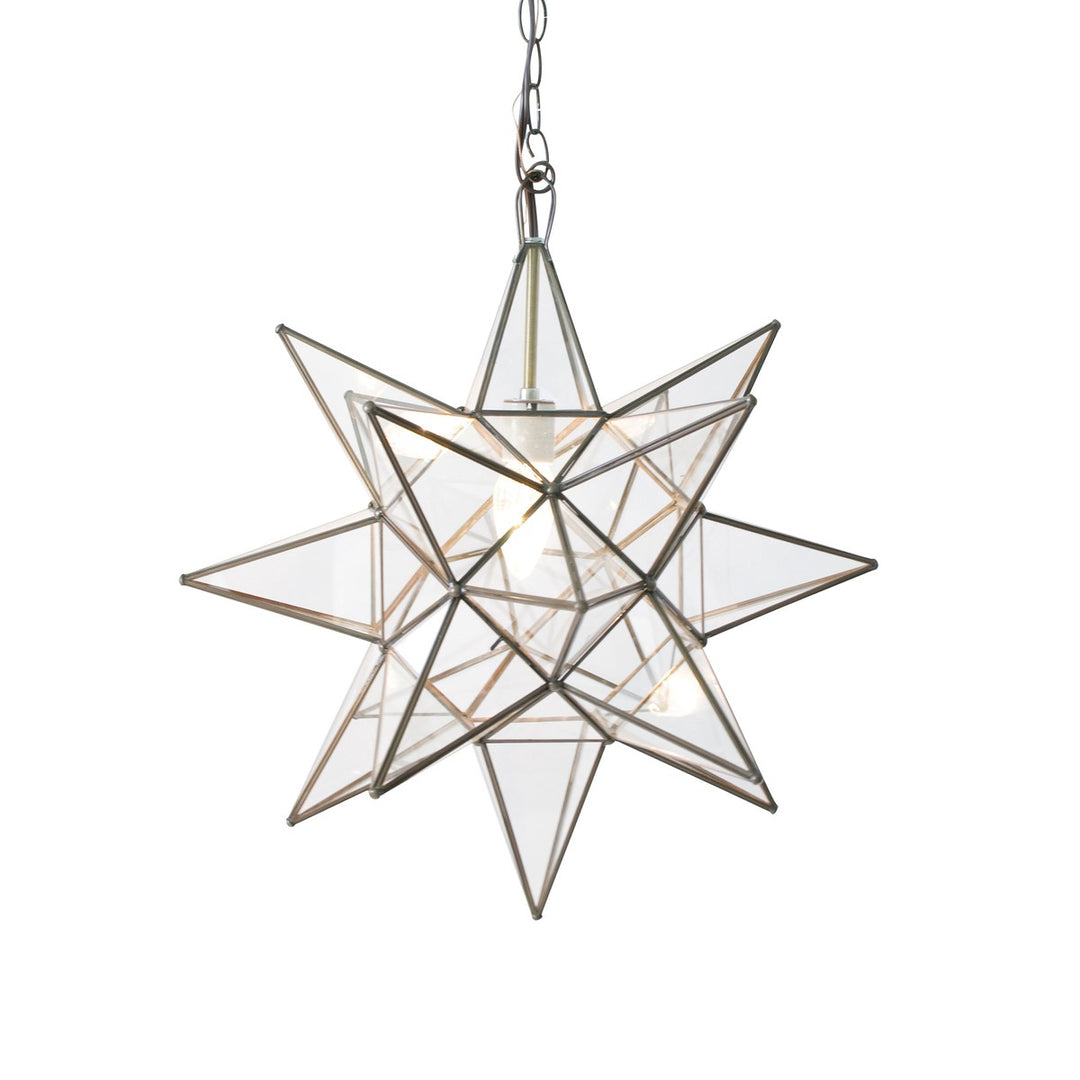 Acs - 12" Sm Clear Glass Star Chandelier