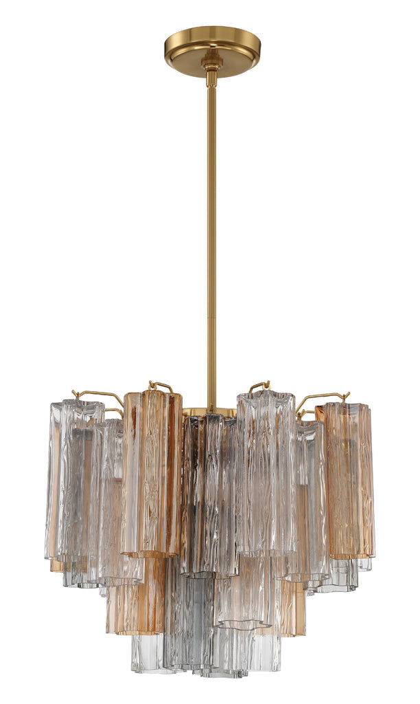 Addis 4 Light Chandelier-Crystorama Lighting Company-CRYSTO-ADD-300-AG-AU-ChandeliersAged Brass-Tronchi Glass Autumn-2-France and Son