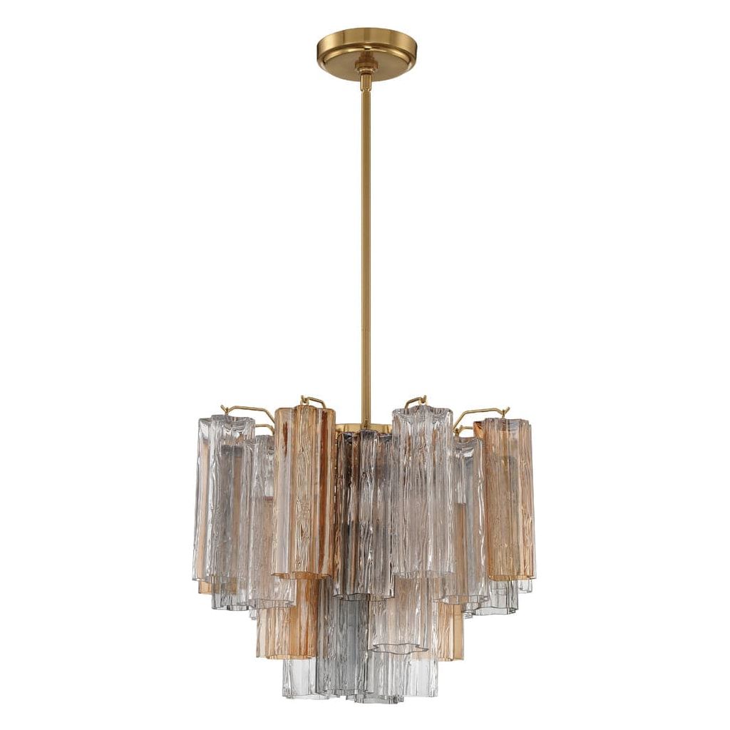 Addis 4 Light Chandelier-Crystorama Lighting Company-CRYSTO-ADD-300-AG-AU-ChandeliersAged Brass-Tronchi Glass Autumn-2-France and Son