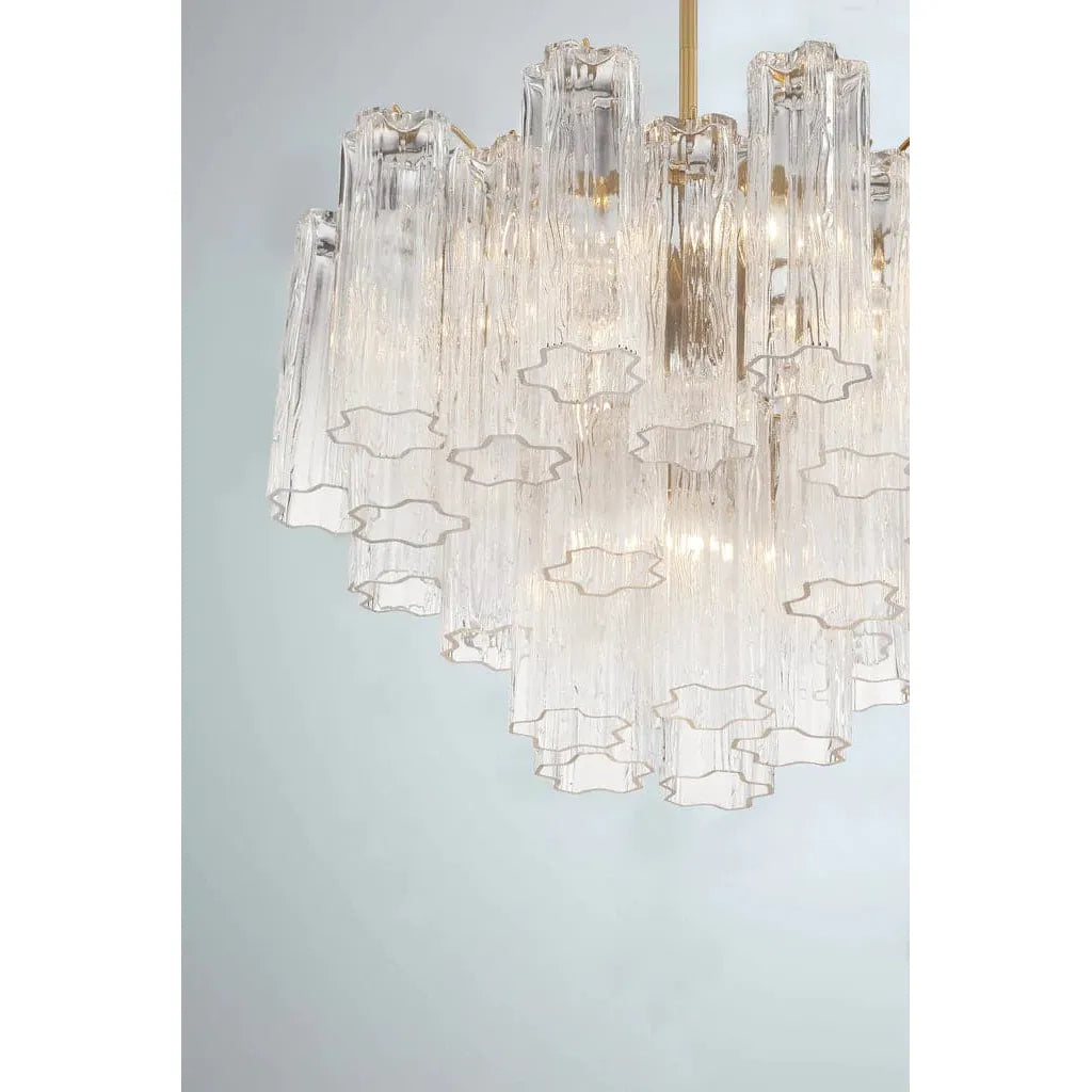 Addis 6 Light Chandelier-Crystorama Lighting Company-CRYSTO-ADD-306-AG-CL-ChandeliersAged Brass metal finish - Tronchi Glass Clear-9-France and Son