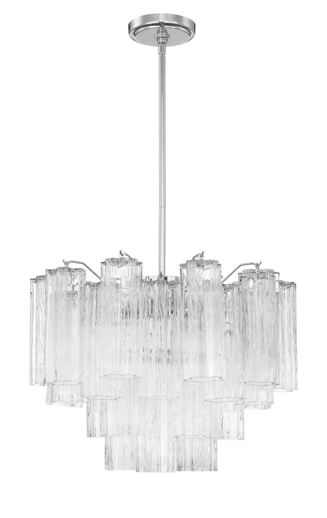 Addis 6 Light Chandelier-Crystorama Lighting Company-CRYSTO-ADD-306-CH-CL-ChandeliersPolished Chrome - Tronchi Glass Clear-3-France and Son