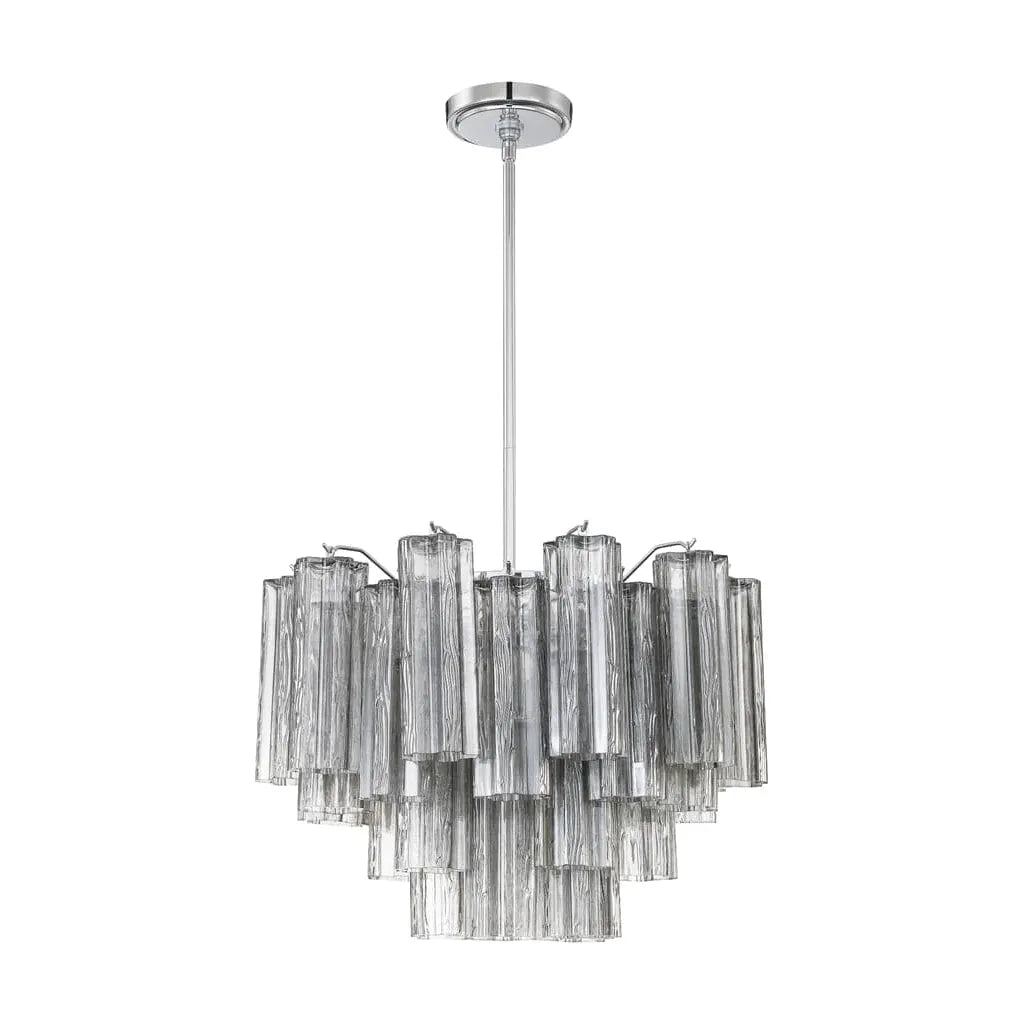 Addis 6 Light Chandelier-Crystorama Lighting Company-CRYSTO-ADD-306-CH-SM-ChandeliersPolished Chrome - Tronchi Glass Smoke-5-France and Son