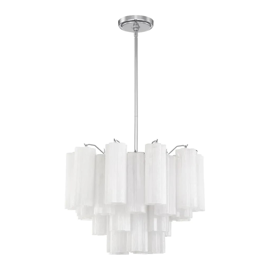 Addis 6 Light Chandelier-Crystorama Lighting Company-CRYSTO-ADD-306-CH-WH-ChandeliersPolished Chrome - Tronchi Glass White-6-France and Son