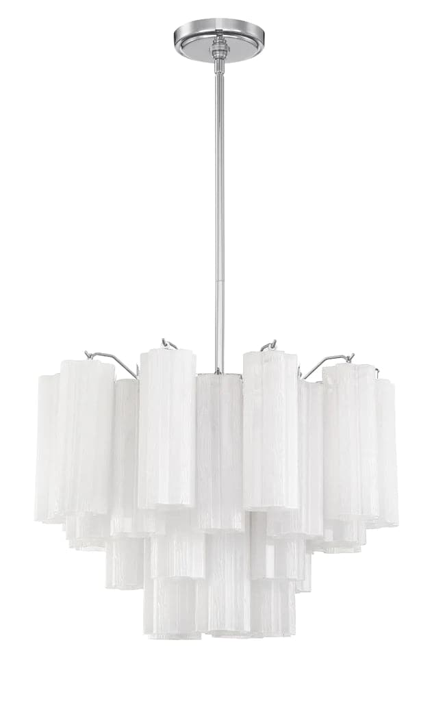 Addis 6 Light Chandelier-Crystorama Lighting Company-CRYSTO-ADD-306-CH-WH-ChandeliersPolished Chrome - Tronchi Glass White-6-France and Son