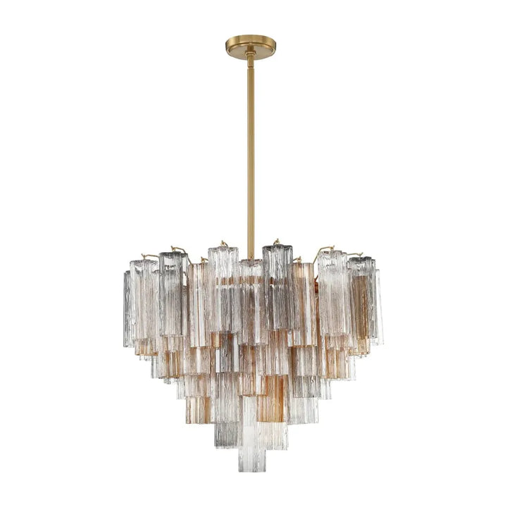 Addis 12 Light Chandelier-Crystorama Lighting Company-CRYSTO-ADD-312-AG-AU-ChandeliersAged Brass - Tronchi Glass Autumn-3-France and Son