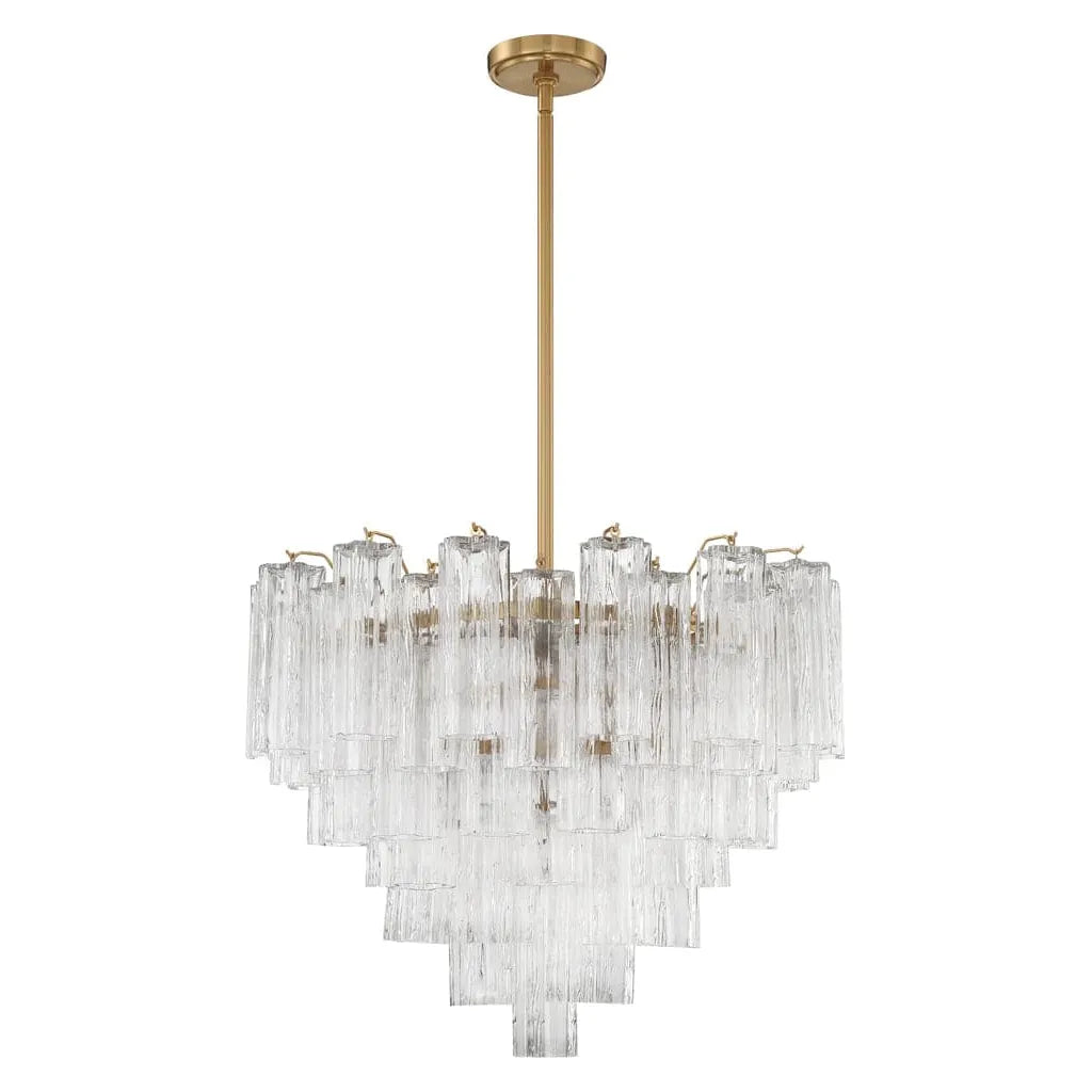 Addis 12 Light Chandelier-Crystorama Lighting Company-CRYSTO-ADD-312-AG-CL-ChandeliersAged Brass - Tronchi Glass Clear-5-France and Son