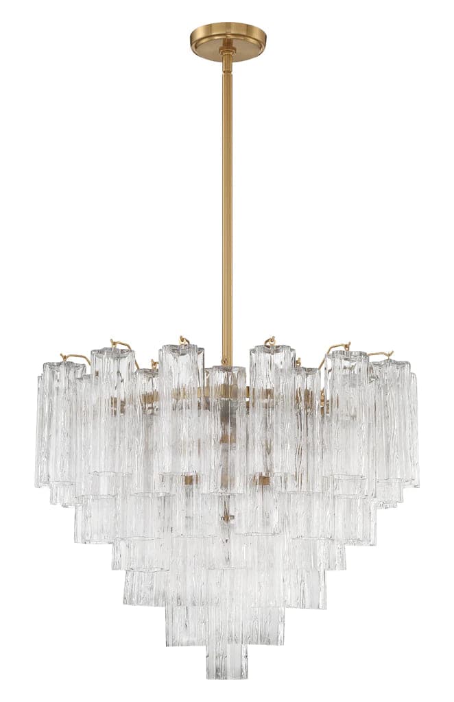 Addis 12 Light Chandelier-Crystorama Lighting Company-CRYSTO-ADD-312-AG-CL-ChandeliersAged Brass - Tronchi Glass Clear-5-France and Son