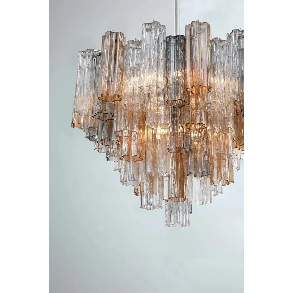 Addis 12 Light Chandelier-Crystorama Lighting Company-CRYSTO-ADD-312-AG-AM-ChandeliersAged Brass - Tronchi Glass Amber-10-France and Son