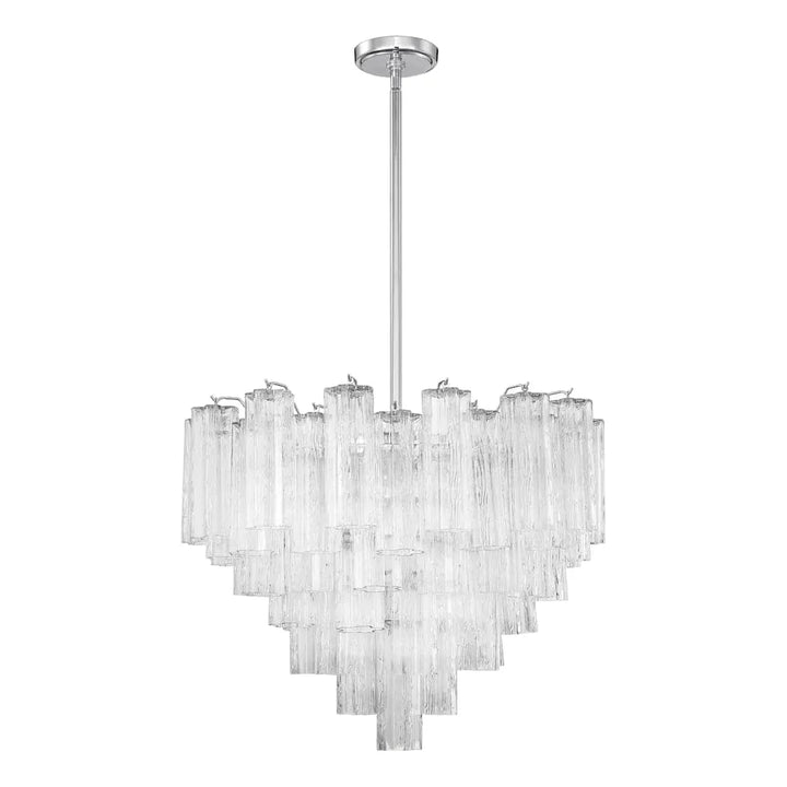 Addis 12 Light Chandelier-Crystorama Lighting Company-CRYSTO-ADD-312-CH-CL-ChandeliersPolished Chrome - Tronchi Glass Clear-11-France and Son