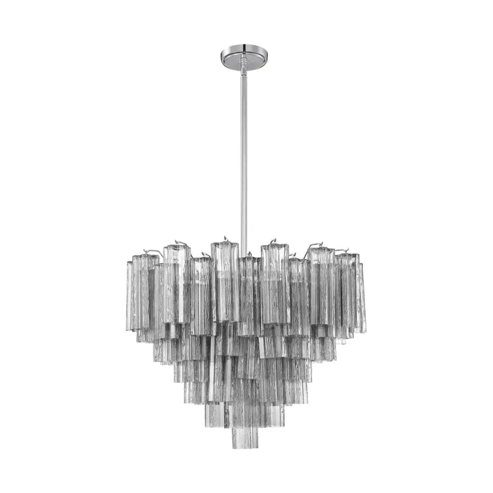 Addis 12 Light Chandelier-Crystorama Lighting Company-CRYSTO-ADD-312-CH-SM-ChandeliersPolished Chrome - Tronchi Glass Smoke-13-France and Son