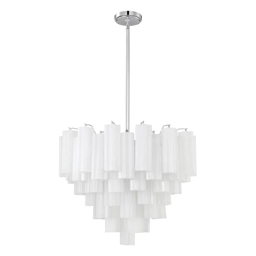 Addis 12 Light Chandelier-Crystorama Lighting Company-CRYSTO-ADD-312-CH-WH-ChandeliersPolished Chrome - Tronchi Glass White-15-France and Son