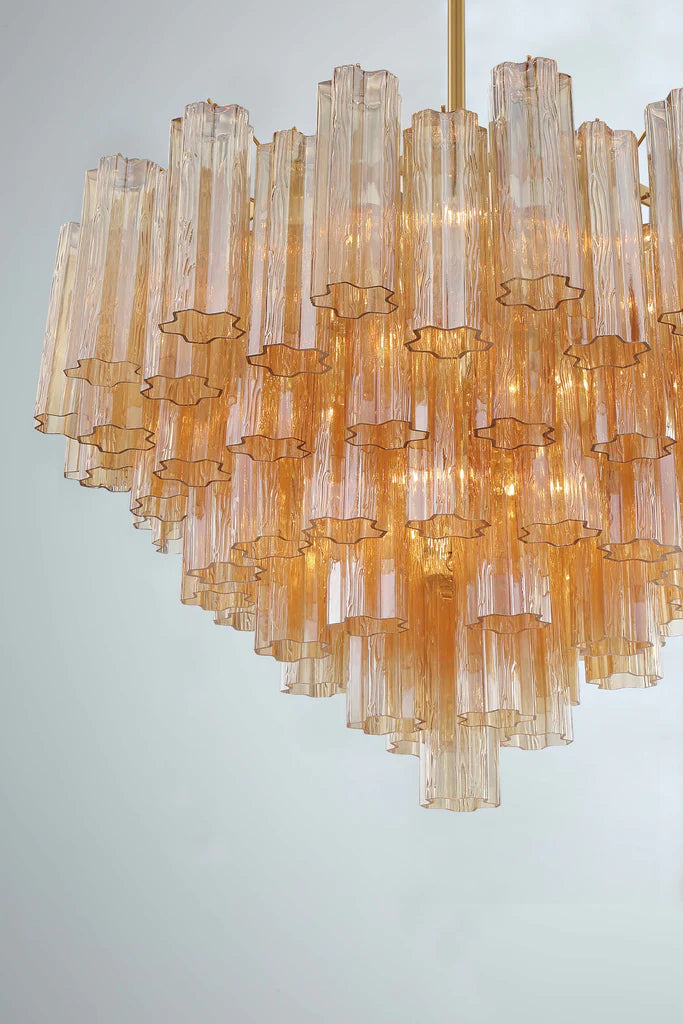 Addis 16 Light Chandelier-Crystorama Lighting Company-CRYSTO-ADD-316-AG-AM-ChandeliersAged Brass - Tronchi Glass Amber-2-France and Son