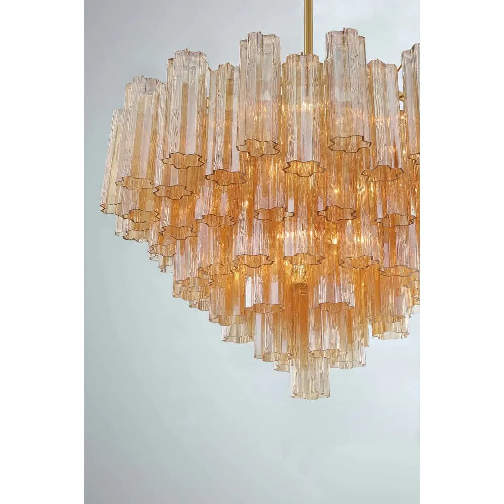 Addis 16 Light Chandelier-Crystorama Lighting Company-CRYSTO-ADD-316-AG-AM-ChandeliersAged Brass - Tronchi Glass Amber-2-France and Son