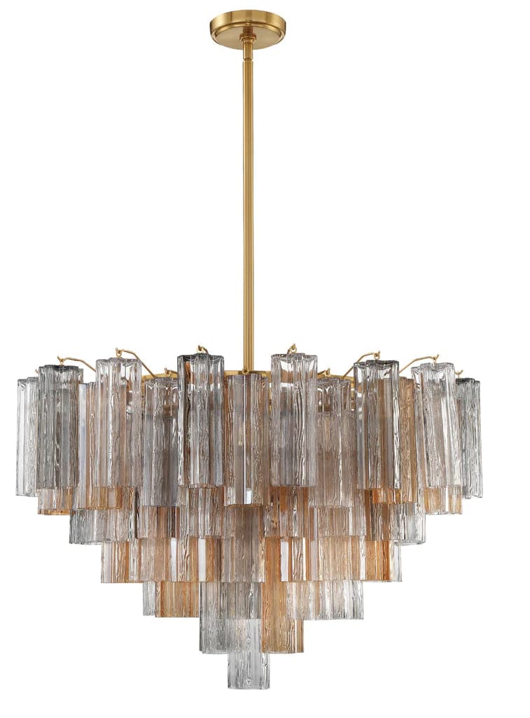 Addis 16 Light Chandelier-Crystorama Lighting Company-CRYSTO-ADD-316-AG-AU-ChandeliersAged Brass - Tronchi Glass Autumn-3-France and Son