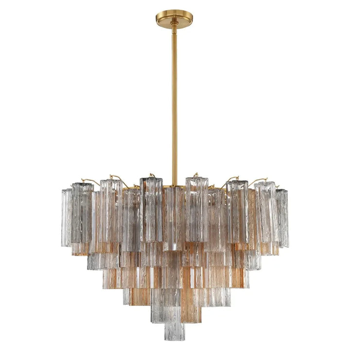 Addis 16 Light Chandelier-Crystorama Lighting Company-CRYSTO-ADD-316-AG-AU-ChandeliersAged Brass - Tronchi Glass Autumn-3-France and Son