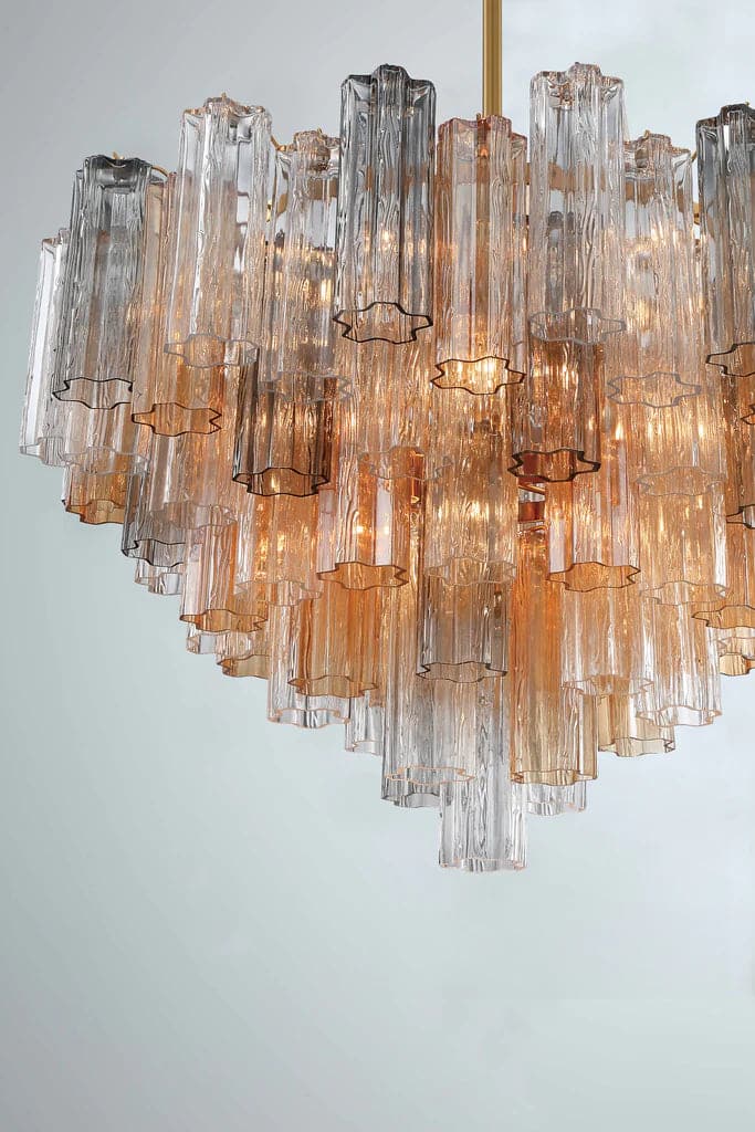 Addis 16 Light Chandelier-Crystorama Lighting Company-CRYSTO-ADD-316-AG-AM-ChandeliersAged Brass - Tronchi Glass Amber-4-France and Son