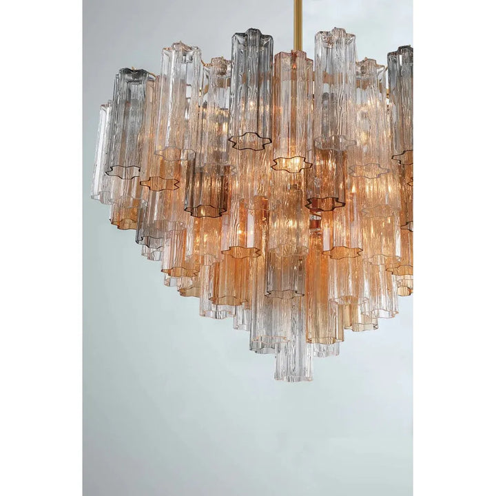 Addis 16 Light Chandelier-Crystorama Lighting Company-CRYSTO-ADD-316-AG-AM-ChandeliersAged Brass - Tronchi Glass Amber-4-France and Son