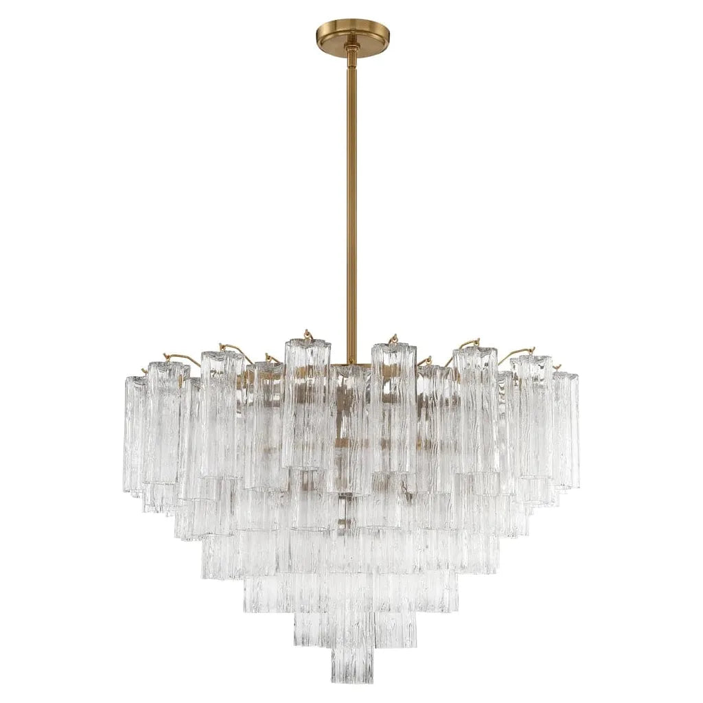 Addis 16 Light Chandelier-Crystorama Lighting Company-CRYSTO-ADD-316-AG-CL-ChandeliersAged Brass - Tronchi Glass Clear-5-France and Son