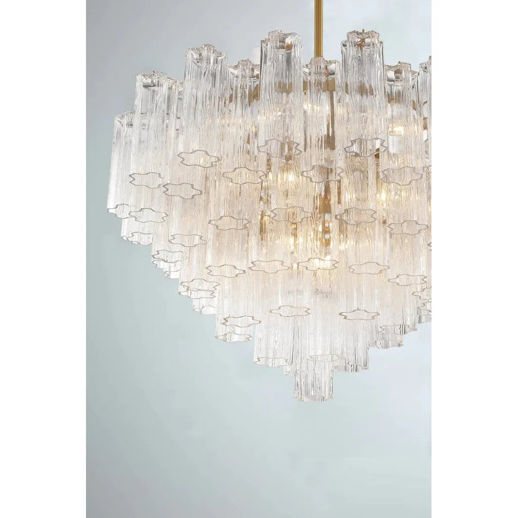 Addis 16 Light Chandelier-Crystorama Lighting Company-CRYSTO-ADD-316-AG-AM-ChandeliersAged Brass - Tronchi Glass Amber-6-France and Son