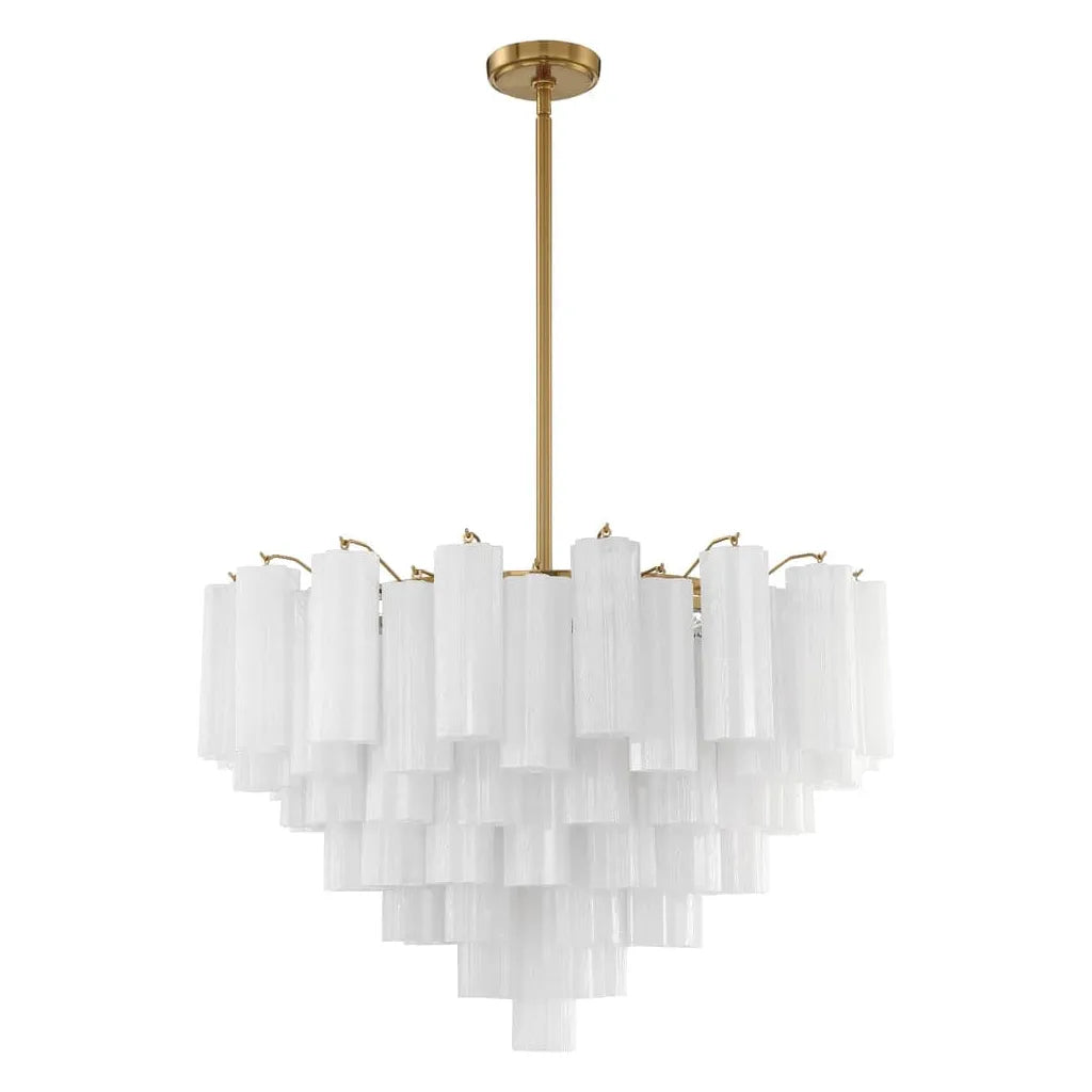 Addis 16 Light Chandelier-Crystorama Lighting Company-CRYSTO-ADD-316-AG-WH-ChandeliersAged Brass - Tronchi Glass White-7-France and Son