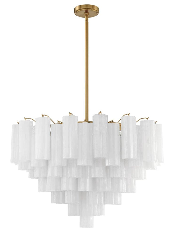 Addis 16 Light Chandelier-Crystorama Lighting Company-CRYSTO-ADD-316-AG-WH-ChandeliersAged Brass - Tronchi Glass White-7-France and Son