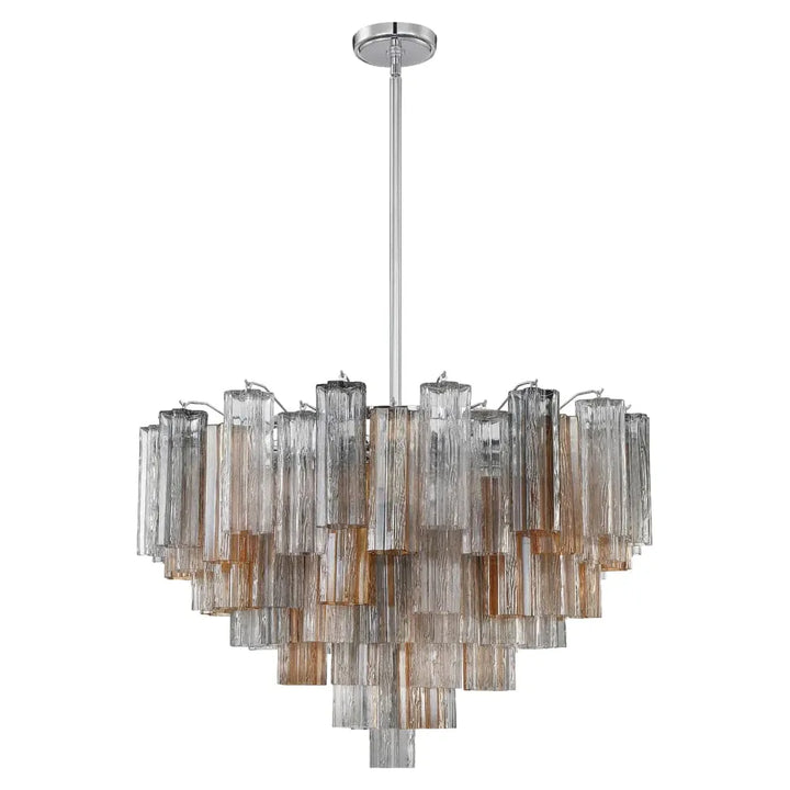 Addis 16 Light Chandelier-Crystorama Lighting Company-CRYSTO-ADD-316-CH-AU-ChandeliersPolished Chrome - Tronchi Glass Autumn-9-France and Son