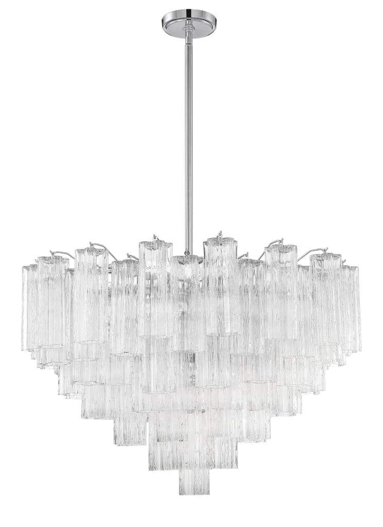 Addis 16 Light Chandelier-Crystorama Lighting Company-CRYSTO-ADD-316-CH-CL-ChandeliersPolished Chrome - Tronchi Glass Clear-11-France and Son