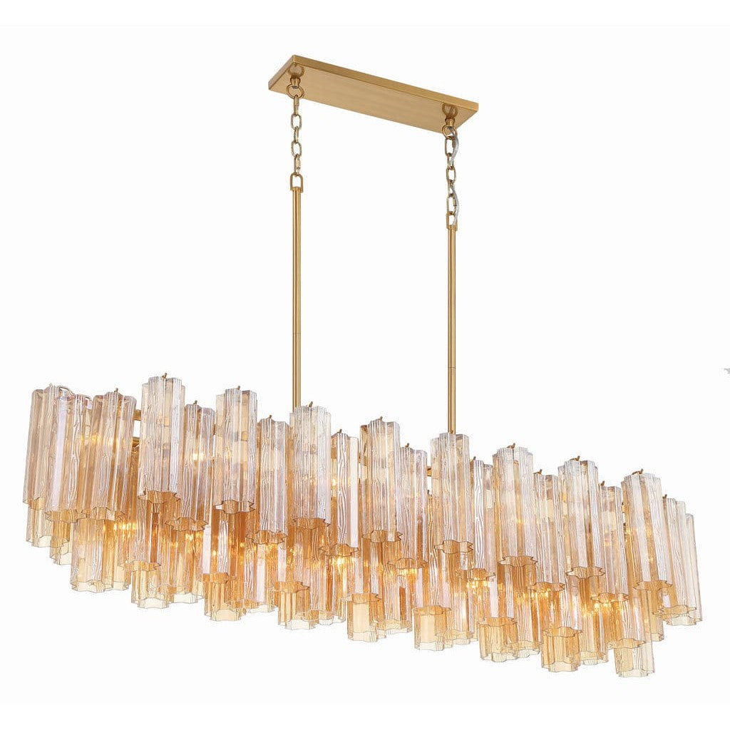 Addis 14 Light Chandelier-Crystorama Lighting Company-CRYSTO-ADD-317-AG-AM-ChandeliersTronchi Glass Amber-Aged Brass-3-France and Son