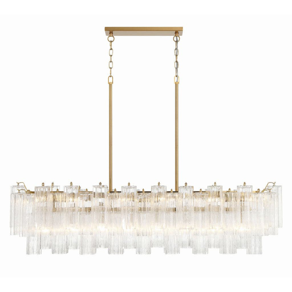 Addis 14 Light Chandelier-Crystorama Lighting Company-CRYSTO-ADD-317-AG-CL-ChandeliersTronchi Glass Clear-Aged Brass-8-France and Son