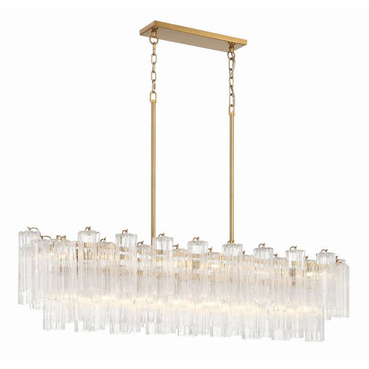 Addis 14 Light Chandelier-Crystorama Lighting Company-CRYSTO-ADD-317-AG-AM-ChandeliersTronchi Glass Amber-Aged Brass-9-France and Son