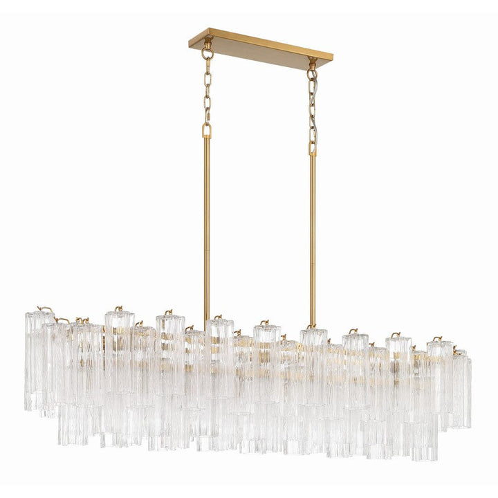 Addis 14 Light Chandelier-Crystorama Lighting Company-CRYSTO-ADD-317-AG-AM-ChandeliersTronchi Glass Amber-Aged Brass-10-France and Son