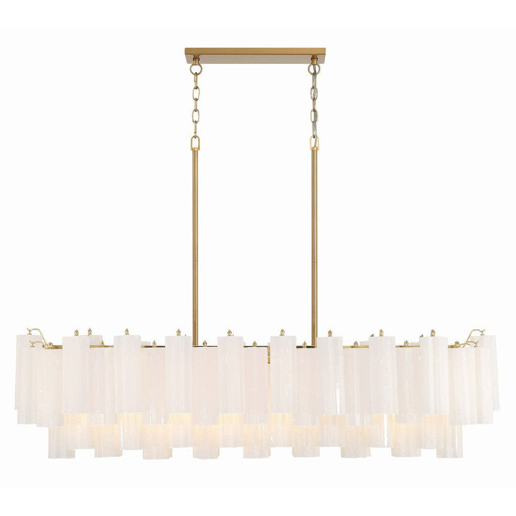 Addis 14 Light Chandelier-Crystorama Lighting Company-CRYSTO-ADD-317-AG-WH-ChandeliersTronchi Glass White-Aged Brass-12-France and Son