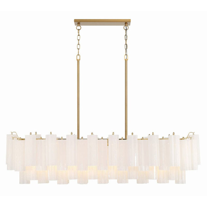 Addis 14 Light Chandelier-Crystorama Lighting Company-CRYSTO-ADD-317-AG-WH-ChandeliersTronchi Glass White-Aged Brass-12-France and Son