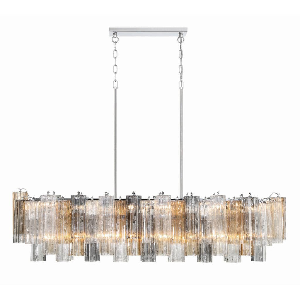 Addis 14 Light Chandelier-Crystorama Lighting Company-CRYSTO-ADD-317-CH-AU-ChandeliersTronchi Glass Autumn-Polished Chrome-16-France and Son