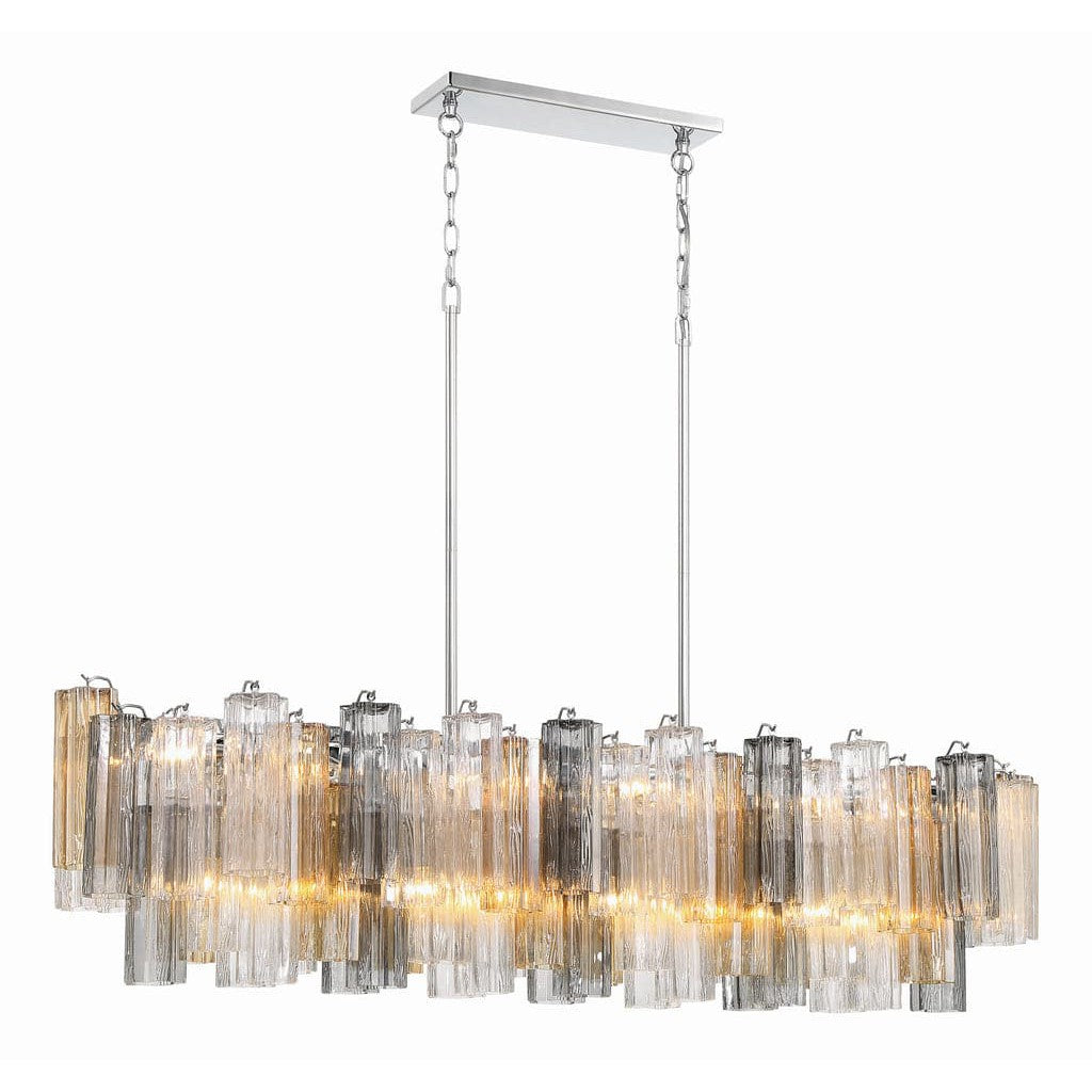 Addis 14 Light Chandelier-Crystorama Lighting Company-CRYSTO-ADD-317-AG-AM-ChandeliersTronchi Glass Amber-Aged Brass-17-France and Son