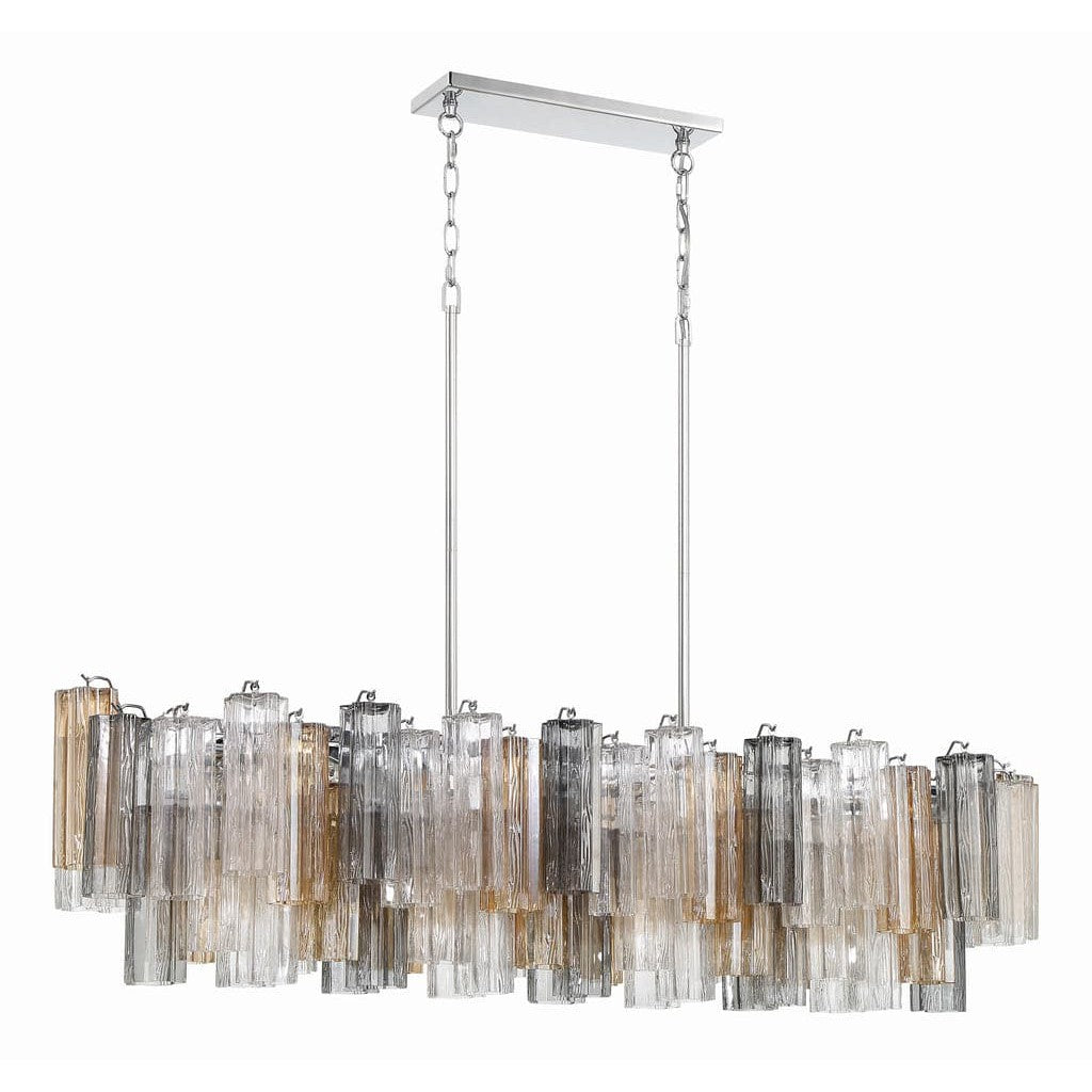 Addis 14 Light Chandelier-Crystorama Lighting Company-CRYSTO-ADD-317-AG-AM-ChandeliersTronchi Glass Amber-Aged Brass-18-France and Son