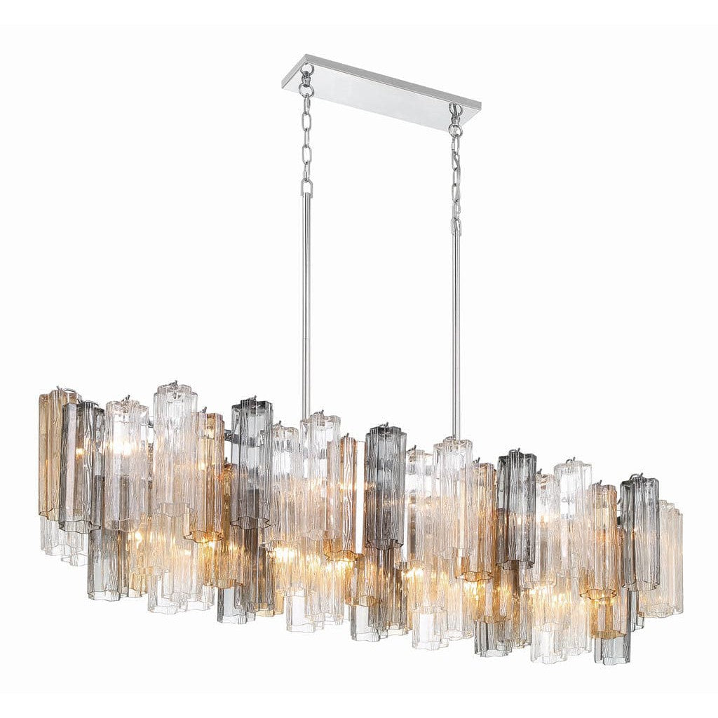 Addis 14 Light Chandelier-Crystorama Lighting Company-CRYSTO-ADD-317-AG-AM-ChandeliersTronchi Glass Amber-Aged Brass-19-France and Son