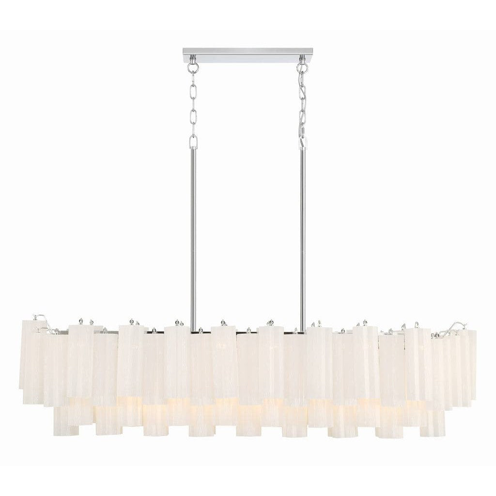 Addis 14 Light Chandelier-Crystorama Lighting Company-CRYSTO-ADD-317-CH-WH-ChandeliersTronchi Glass White-Polished Chrome-28-France and Son