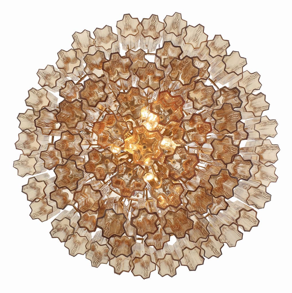 Addis 20 Light Chandelier-Crystorama Lighting Company-CRYSTO-ADD-319-AG-AM-ChandeliersTronchi Glass Amber-Aged Brass-3-France and Son