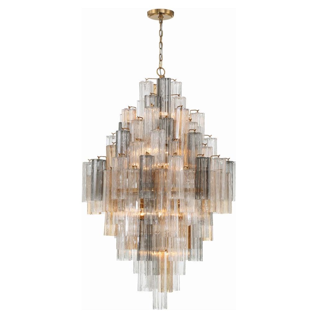 Addis 20 Light Chandelier-Crystorama Lighting Company-CRYSTO-ADD-319-AG-AU-ChandeliersTronchi Glass Autumn-Aged Brass-5-France and Son