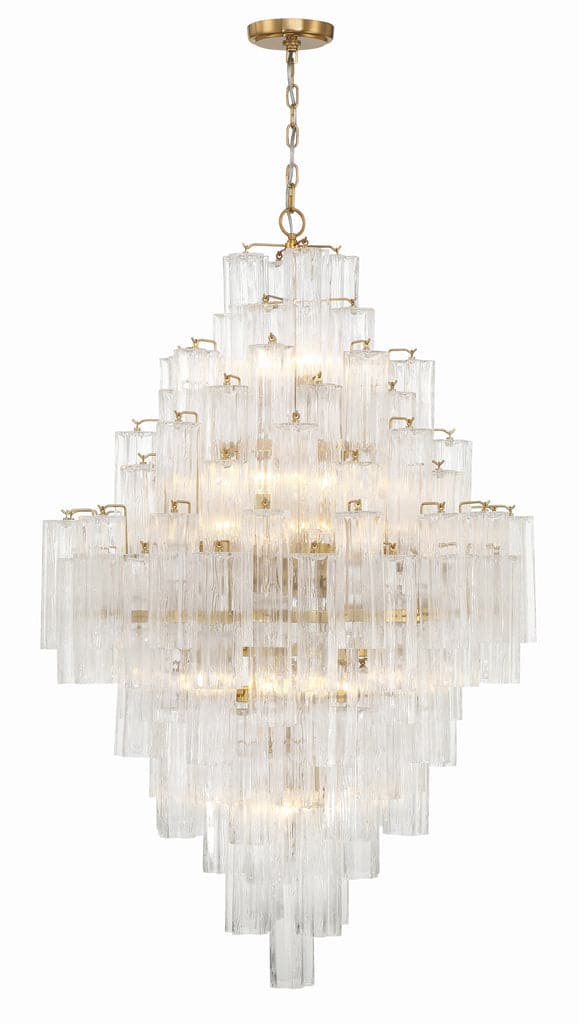 Addis 20 Light Chandelier-Crystorama Lighting Company-CRYSTO-ADD-319-AG-CL-ChandeliersTronchi Glass Clear-Aged Brass-9-France and Son