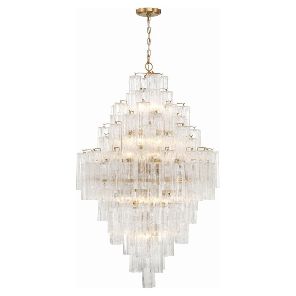 Addis 20 Light Chandelier-Crystorama Lighting Company-CRYSTO-ADD-319-AG-CL-ChandeliersTronchi Glass Clear-Aged Brass-9-France and Son