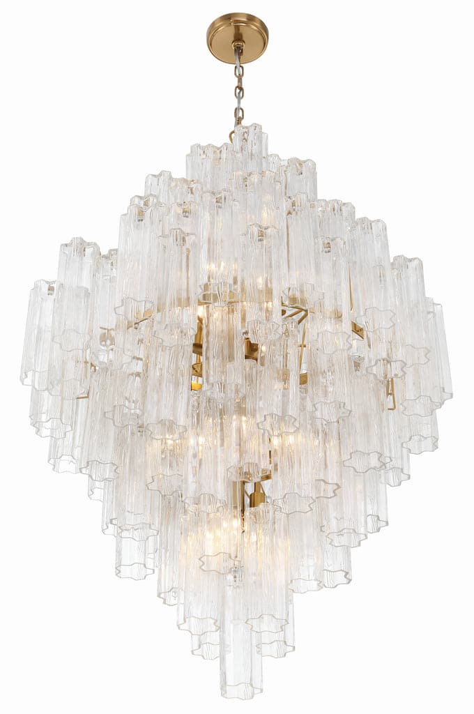 Addis 20 Light Chandelier-Crystorama Lighting Company-CRYSTO-ADD-319-AG-AM-ChandeliersTronchi Glass Amber-Aged Brass-10-France and Son