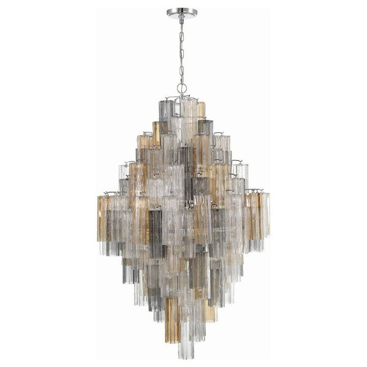 Addis 20 Light Chandelier-Crystorama Lighting Company-CRYSTO-ADD-319-AG-AM-ChandeliersTronchi Glass Amber-Aged Brass-17-France and Son