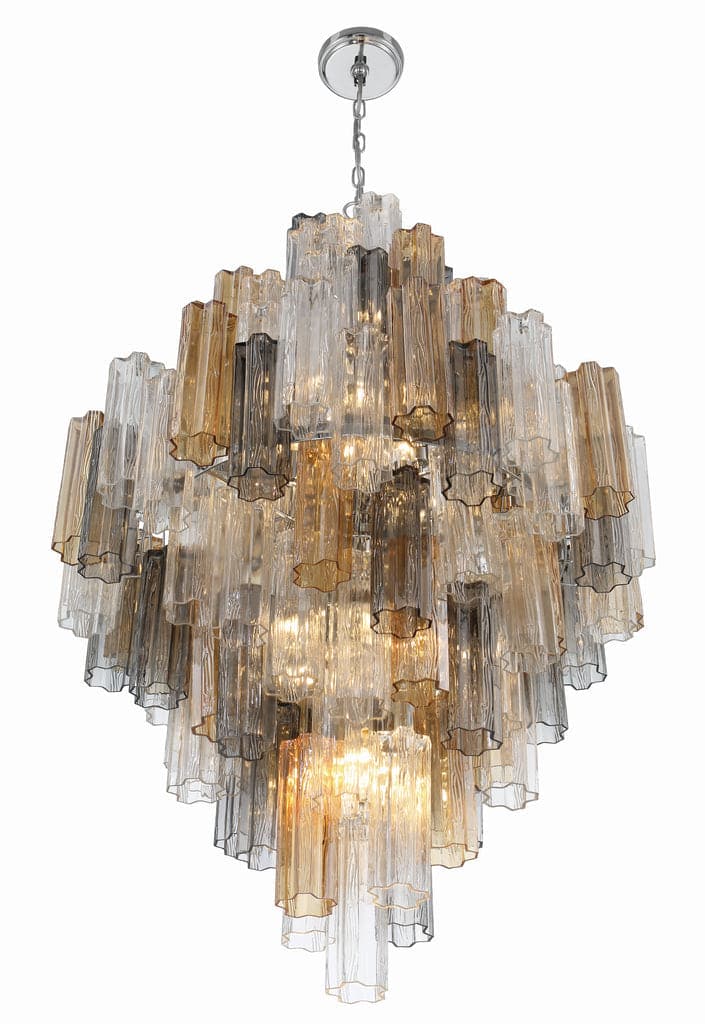 Addis 20 Light Chandelier-Crystorama Lighting Company-CRYSTO-ADD-319-AG-AM-ChandeliersTronchi Glass Amber-Aged Brass-18-France and Son