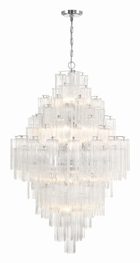 Addis 20 Light Chandelier-Crystorama Lighting Company-CRYSTO-ADD-319-CH-CL-ChandeliersTronchi Glass Clear-Polished Chrome-19-France and Son
